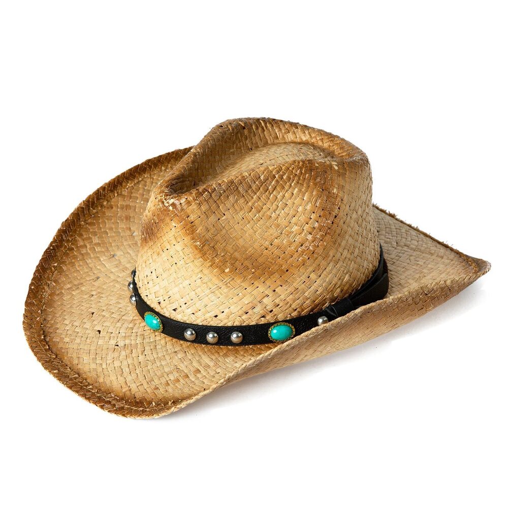 2151 Cowboy Hats Western Style Round Up Straw Beach Hat Fedora Shapeable